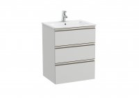 Roca The Gap Arctic Grey 600mm 3 Drawer Vanity Unit with Basin