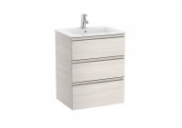 Roca The Gap Nordic Ash 600mm 3 Drawer Vanity Unit with Basin