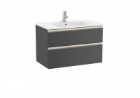 Roca The Gap Anthracite Grey 800mm 2 Drawer Vanity Unit with Basin