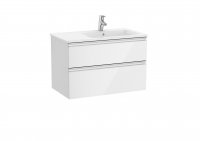 Roca The Gap Gloss White 800mm 2 Drawer Vanity Unit with Right Handed Basin