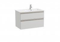 Roca The Gap Arctic Grey 800mm 2 Drawer Vanity Unit with Right Handed Basin