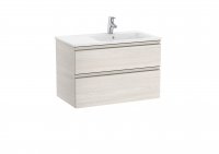Roca The Gap Nordic Ash 800mm 2 Drawer Vanity Unit with Right Handed Basin