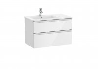 Roca The Gap Gloss White 800mm 2 Drawer Vanity Unit with Left Handed Basin