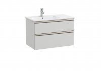 Roca The Gap Arctic Grey 800mm 2 Drawer Vanity Unit with Left Handed Basin