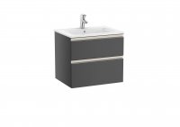 Roca The Gap Anthracite Grey 600mm 2 Drawer Vanity Unit with Basin