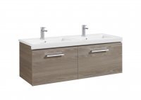 Roca Prisma Textured Ash 1200mm Double Basin & Unit with 2 Drawers