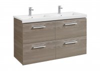 Roca Prisma Textured Ash 1200mm Double Basin & Unit with 4 Drawers