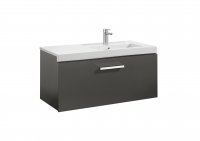 Roca Prisma Anthracite Grey 900mm Basin & Unit with 1 Drawer - Right Hand