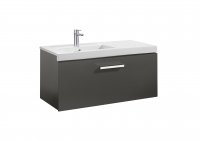 Roca Prisma Anthracite Grey 900mm Basin & Unit with 1 Drawer - Left Hand