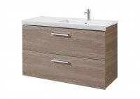 Roca Prisma Textured Ash 1100mm Basin & Unit with 2 Drawers - Right Hand