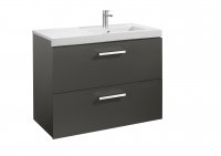 Roca Prisma Anthracite Grey 900mm Basin & Unit with 2 Drawers - Right Hand