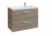 Roca Prisma Textured Ash 900mm Basin & Unit with 2 Drawers - Right Hand