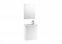 Roca Mini Gloss White Vanity Unit & Basin with Mirror