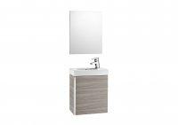 Roca Mini Textured Grey Vanity Unit & Basin with Mirror