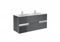 Roca Victoria-N Anthracite Grey 1200mm Double Square Basin & Unit with 4 Drawers