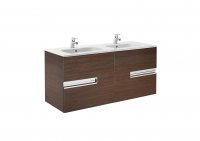 Roca Victoria-N Textured Wenge 1200mm Double Square Basin & Unit with 4 Drawers