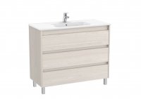 Roca Tenet Nordic Ash 1000 x 460mm 3 Drawer Vanity Unit and Basin with Legs
