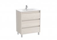 Roca Tenet Nordic Ash 700 x 460mm 3 Drawer Vanity Unit and Basin with Legs