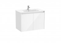 Roca Tenet Glossy White 800 x 460mm 2 Door Vanity Unit and Basin