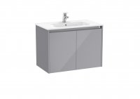 Roca Tenet Glossy Grey 800 x 460mm 2 Door Vanity Unit and Basin