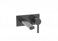 Roca Naia Wall-Mounted Basin Mixer - Brushed Titanium Black