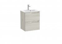 Roca Aleyda Compact White Wood 500mm 2 Drawer Vanity Unit & Basin