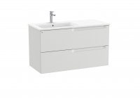 Roca Aleyda Pebble Grey 1000mm 2 Drawer Vanity Unit & Left Hand Basin