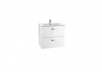 Roca Victoria Basic Unik Gloss White 600mm Basin Unit with 2 Drawers