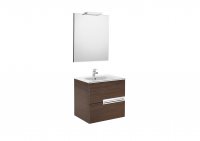 Roca Victoria-N Textured Wenge 600mm Base Unit with Basin, Mirror and LED Spotlight