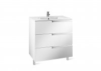 Roca Victoria-N Gloss White 700mm Unit and Basin with 3 Drawers