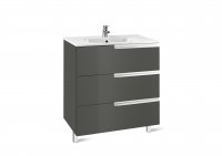 Roca Victoria-N Anthracite Grey 700mm Unit and Basin with 3 Drawers
