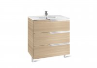 Roca Victoria-N Textured Oak 1000mm Unit and Basin with 3 Drawers