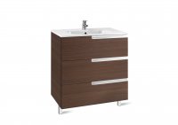 Roca Victoria-N Textured Wenge 800mm Unit and Basin with 3 Drawers