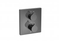 Roca Insignia Built-In Thermostatic Bath Or Shower Mixer with Automatic Diverter & 1 Outlet - Titanium Black