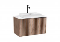 Roca Horizon 910mm Vanity Unit with White Marble Countertop and Dash Over Countertop Basin