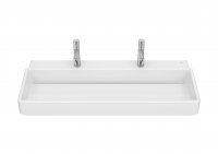 Roca Tura 1000mm Wall-Hung Double Basin with 2 Tap Holes - White