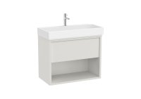 Roca Tura 800mm Vanity Unit with One Drawer, Bottom Shelf and 1 Tap Hole Basin - Off White