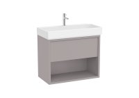 Roca Tura 800mm Vanity Unit with One Drawer, Bottom Shelf and 1 Tap Hole Basin - Light Noble Grey