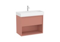 Roca Tura 800mm Vanity Unit with One Drawer, Bottom Shelf and 1 Tap Hole Basin - Light Terracota