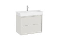 Roca Tura 800mm Vanity Unit with Two Drawers and 1 Tap Hole Basin - Off White