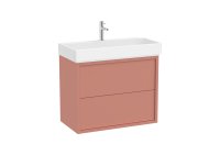 Roca Tura 800mm Vanity Unit with Two Drawers and 1 Tap Hole Basin - Light Terracota