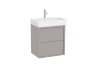 Roca Tura 600mm Vanity Unit with Two Drawers and 1 Tap Hole Basin - Light Noble Grey