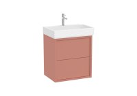 Roca Tura 600mm Vanity Unit with Two Drawers and 1 Tap Hole Basin - Light Terracota