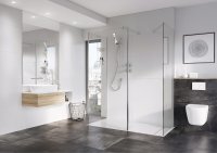 Roman Haven Select 600mm Glass to Glass Front Wetroom Panel (8mm) - Chrome
