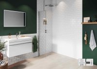 Abacus Elements 2000 x 290mm Fixed Wetroom Screen (8mm) with Ceiling Support & Polished Minimal Channel