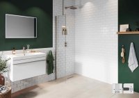 Abacus Elements 2000 x 390mm Fixed Wetroom Screen (10mm) with Ceiling Support & Brushed Nickel Minimal Channel