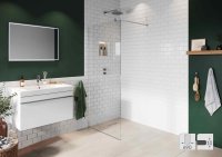 Abacus Elements 2000 x 690mm Fixed Wetroom Screen (10mm) with Wall Support & Polished Recessed Channel