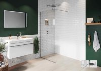 Abacus Elements 2000 x 790mm Fixed Wetroom Screen (10mm) with Wall Support & Polished Surface Channel