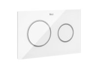 Roca In-Wall PL10 Dual Flush Plate - White Glass