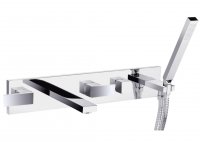Just Taps Plus Athena 5-Hole Bath Shower Mixer Tap Wall Mounted - Chrome